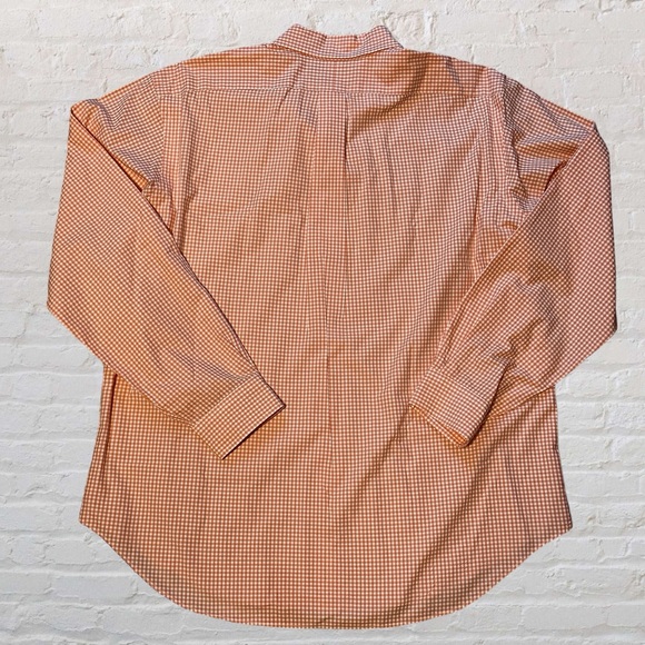 Ralph Lauren Classic Fit XL Orange Check Cotton Long Sleeve Button Down Shirt - Picture 2 of 4